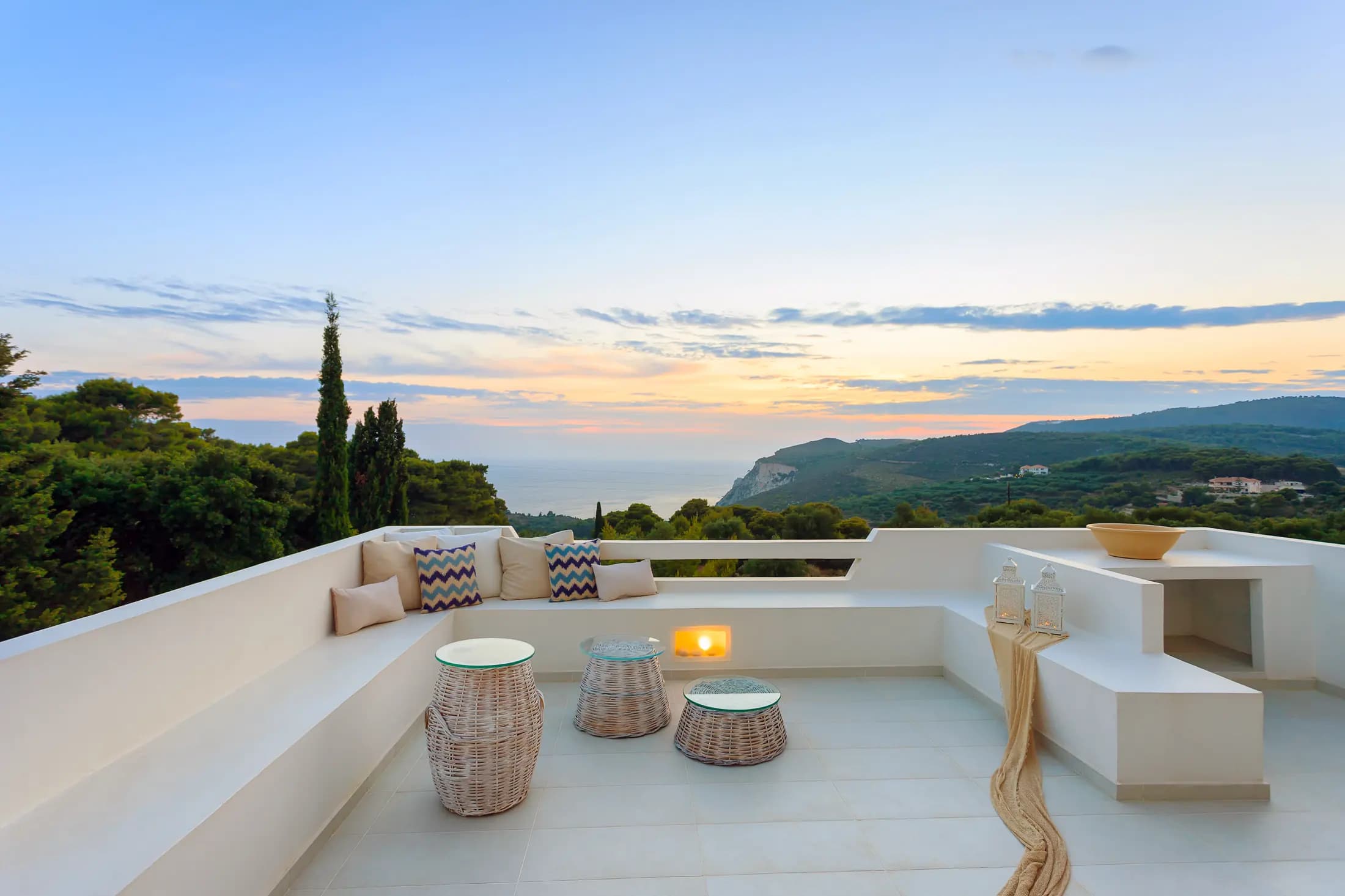Aegean-facing terrace prepared for relaxed coastal living